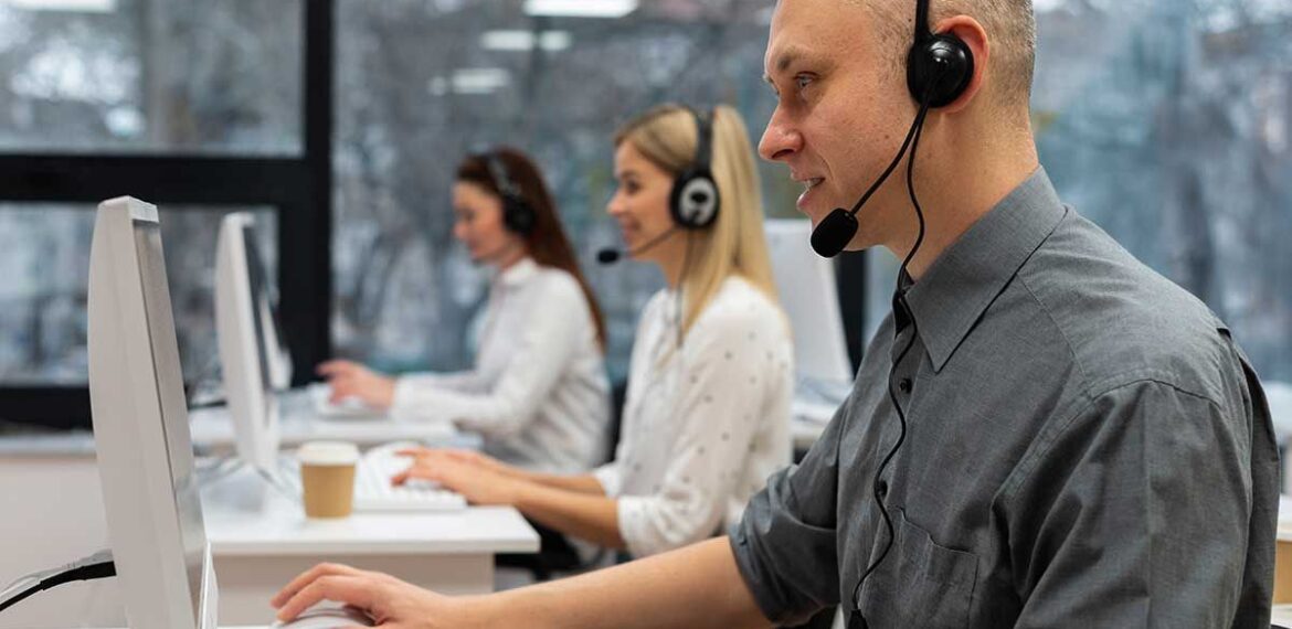 Team working on IT support